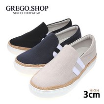 그래고 조이 럭스 남자 린넨 슬립온 3cm 단화