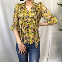 (일오육) 플라워 진주 쉬폰 블라우스(3컬러)