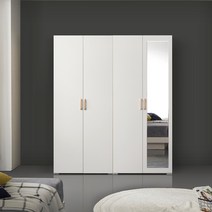 케이컴퍼니 이음1600장롱세트DM(옷장 거울이불장) 장롱세트, 화이트