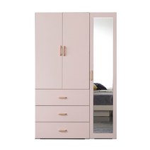케이컴퍼니 이음1200장롱세트CM(3서랍옷장+400거울옷장 이불장) 전신거울장롱/장농세트, 핑크(3서랍옷장+400거울이불장)