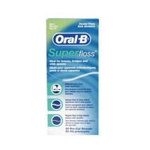 오랄비 오랄비치실 슈퍼플로스super flows 민트향 교정용치실, 1통, 50개