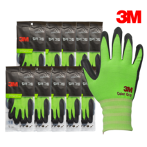 3M 컬러그립 코팅 작업 장갑 L, 그린, 10매