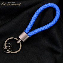 BRICX 인피니티 스마트키 TPU 우레탄 프로텍션 키케이스 차량용품, 샤르망 가죽키링-블루