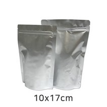 은박 지퍼스탠드 봉투 100매(10x17cm)커피봉투 원두포장 소분포장 육수팩 국물팩 분말포장 찌개팩 지퍼백 견과류포장 건과일포장, 100매