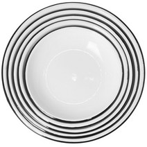 [화이트 법랑 깊은접시 26cm]/예쁜접시/심플/앤틱/느낌/빈티지/그릇/모던/깔끔/