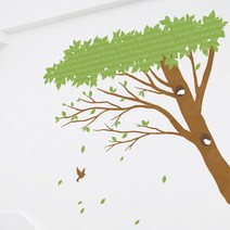 포인트스티커 꽃 벽스티커, KR-0052 꿈꾸는나무