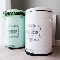 레트로 더스트빈 무소음 페달휴지통, 레트로페달휴지통 민트-20L(WB-RE20L), 1개