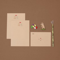 2년은 짧고 인연은 길다 편지지 (자체제작), 크라프트, 편지지6장 + 봉투3장