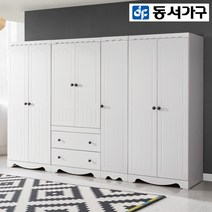동서가구 착불 2800 옷장세트 도어반장형 DF910320, 오크화이트