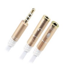 4극 3.5 스테레오 2분배 케이블 0.2M 헤드폰/마이크/헤드셋/스마트폰/스테레오, 단일 모델명/품번