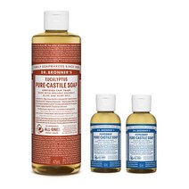 닥터브로너스 캐스틸 솝 유칼립투스 475ml 1개 + 페퍼민트 60ml 2개, 1세트, 595ml