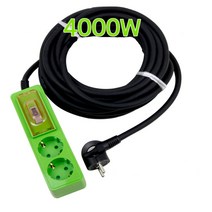 동양전자산업 dy-20a-4000w-2구 고용량 멀티탭 대용량 멀티텝-스텐드 에어컨 창문형 에어콘 냉방기 건조기 세탁기 전자랜지 냉장고 히타 난로 전기연장선, 1개, 4.5m