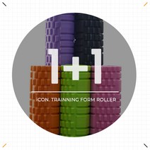ICON 입체형 폼롤러 1+1 마사지용 돌기형 요가 필라테스용품, 블랙+색상랜덤