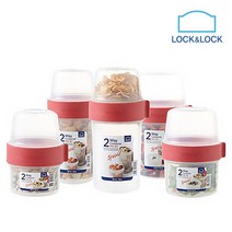 락앤락 트위스트 투웨이 밀폐용기 5종, 330ml+150ml