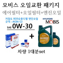 [순정엔진오일교환패키지]싼타페18(싼타페TM) 2.2 디젤(2018년6월~) 28113-A9200/26320-2F100/05200-00640 용량6.5L/판매7L, 0w30, 05200-00640