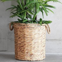 인테리어 해초 화분 바구니 라탄 왕골 커버 덮개 가리개, 내츄럴