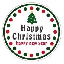 네임코코 생일 축하 답례품 포장데코 스티커, 성탄3_Happy Christmas해피뉴이어, 40개입