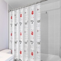 JSS&D PEVA 욕실 샤워커튼 리틀캣(커튼고리포함), 1장