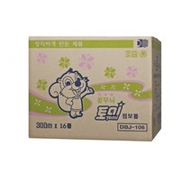 [아이제이] 토미 꽃무늬 점보롤 화장지 DBJ-106 대형 2겹300m 무형광 롤화장지, 16롤, 1박스