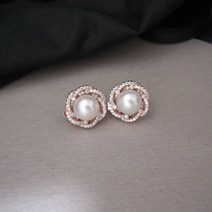 한복 귀걸이 혼주 로망스 10mm 진주 클립형 귀찌