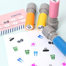 두루디자인 베이직 꼬마 쿠폰 스탬프, 블루(문구추가), 잉크 청보라