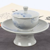 고백자 청화연 헌다잔 大