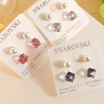 [모리스타]진주 큐브 스와로브스키 크리스탈 사용 2종 셋트