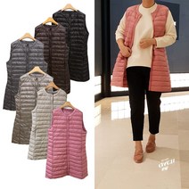 핑크홀릭 샤론 오리털100 경량 패딩 롱조끼