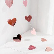e베이비랜드 크리스마스 페이퍼 가랜드, 로즈골드 하트가랜드, 1개