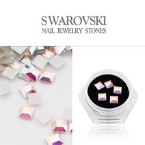 SWAROVSKI 스와로브스키 스퀘어플랫 크리스탈AB 팬시스톤 5개DSJAF-2400-AB, 1개