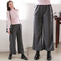 서빈 [SBCH-9031-3] 모직 체크 밴딩 와이드팬츠 5종1택