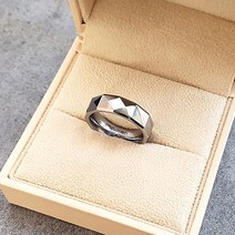 빅윈 남녀공용 텅스텐 화이트골드 큐브 각반지 커플링 웨딩반지 T28 반지