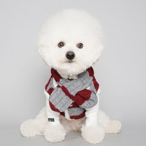 바이담수미 강아지겨울옷 니트조끼 ~2XL 목도리 강아지옷, 2.니트목도리 와인네이비
