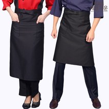 레뷰가운 AE19 허리앞치마 반앞치마 주방가운 요리학원 위생가운 앞치마, AE19_검정S, 1개