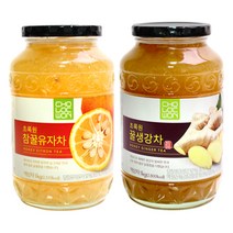 초록원 참꿀유자차1kg +꿀생강차1kg, 2병