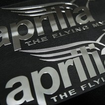 아프릴리아4 금속 튜닝로고 스티커 Aprilia 4, B사이즈 실버, 1개