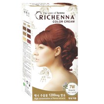 리체나 칼라 크림, 7W 와인브라운, 3개
