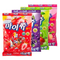 크라운 마이쮸 92g 딸기+복숭아+포도+사과 각1봉, 1세트