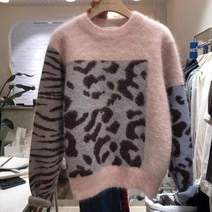 라쿤걸 호피무늬 레오파드 패턴니트 N0619