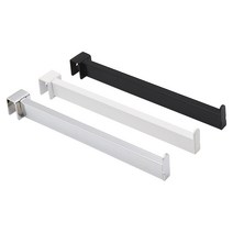 각파이프 사각단면 행거/벽선반 옷봉진열 브라켓 후크, 화이트, 150mm