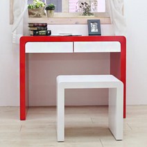 리치웰 하이그로시 컬러풀 멀티 서랍둘 화장대 800 (의자별도), 몸통레드_서랍화이트