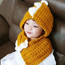 스피소 느리게걷기 아동 겨울모자 넥워머 목도리 니트모자 어린이 털모자 방한모자
