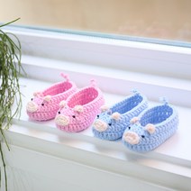 피그피그 아기덧신 만들기 DIY키트 뜨개질 DIY 패키지, 오렌지, 1개