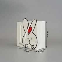 고급 종이쇼핑백 5p 비닐코팅종이백 종이가방 선물용 쇼핑백 선물가방, 18.러블리래빗14x15-소형(5장)SAF11