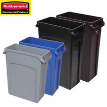 러버메이드 벤티드 슬림짐 쓰레기통 휴지통, 검정61L
