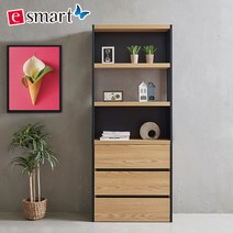 철망 철제책장 5단 800 서랍형, 블랙