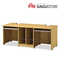 (주)가구스토어 TFS LCD 반매립형 책상(2인용)(사무용 컴퓨터책상), W1600 X D600 X H720:연체리