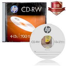 [HP] CD-RW 4-12x 700MB 슬림케이스 (1개) - 공CDRW, CD-RW 4-12x 슬림케이스 1개