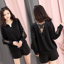 라쿤걸 봄가을 빅사이즈 블라우스 티셔츠 6XL까지 ST0476