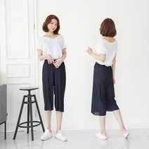 MACGIRL 특가중 네이비 비코7부 샤방샤뱡 7부 플리츠팬츠